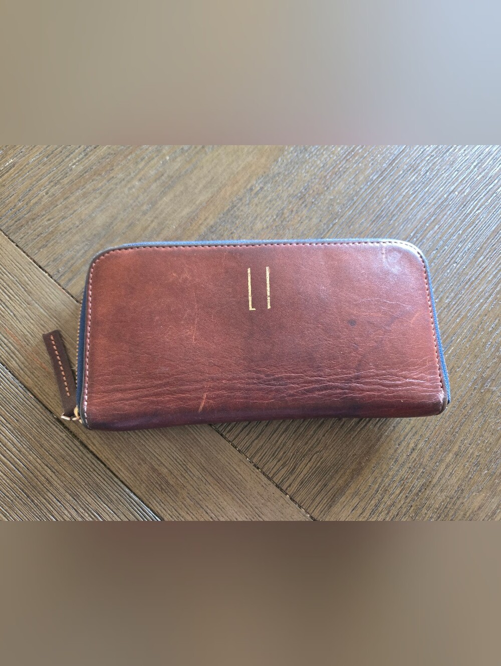 Clare V. half Zip Wallet Brown